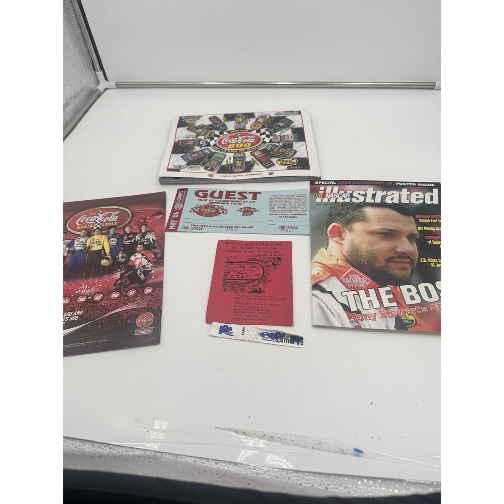 2004 Lowes Motor Speedway Ticket Lot Wrist Band Map ‎ Poster And Magazines EUC